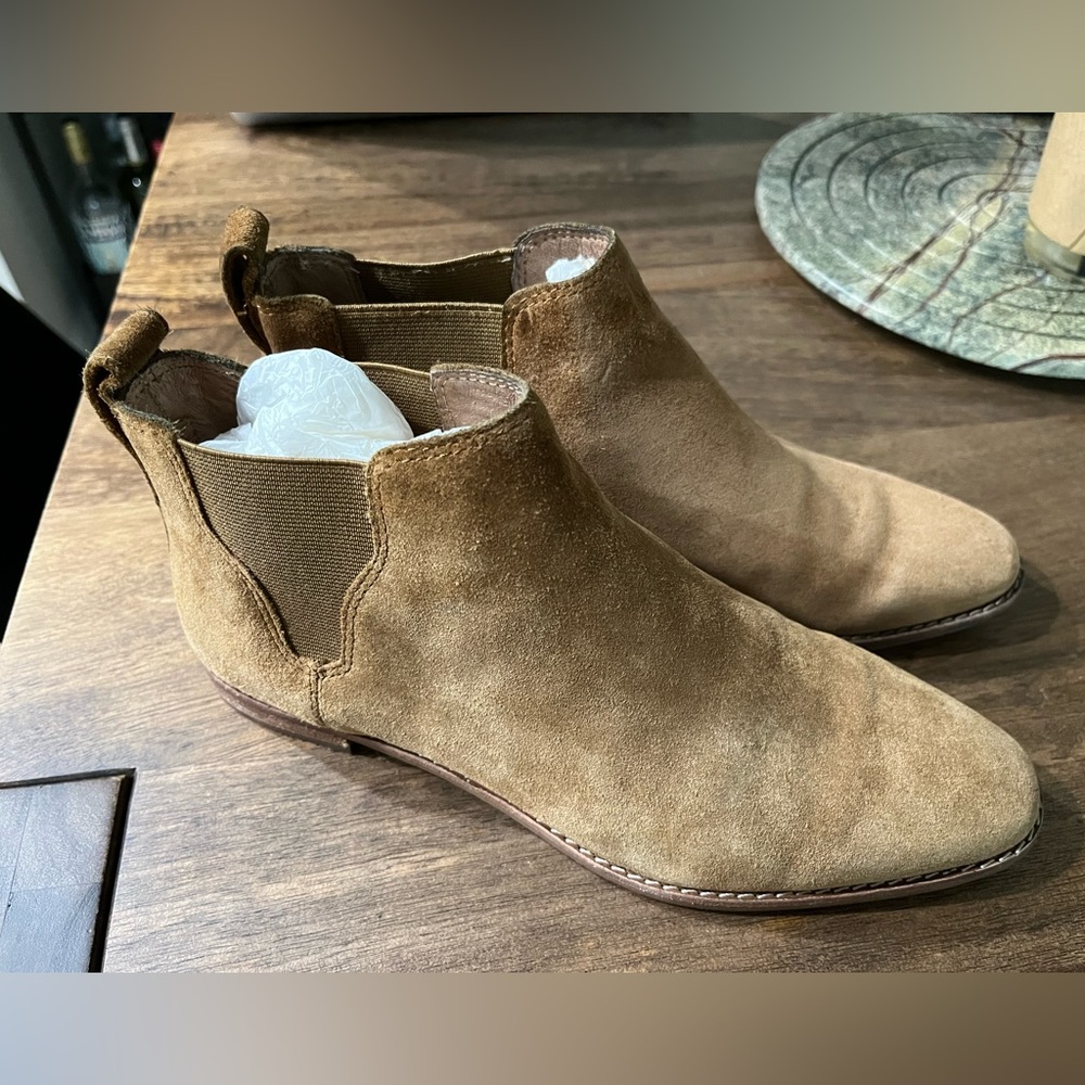 Madewell Leather Suede Bryce Chelsea Ankle Boot in Tan size 7